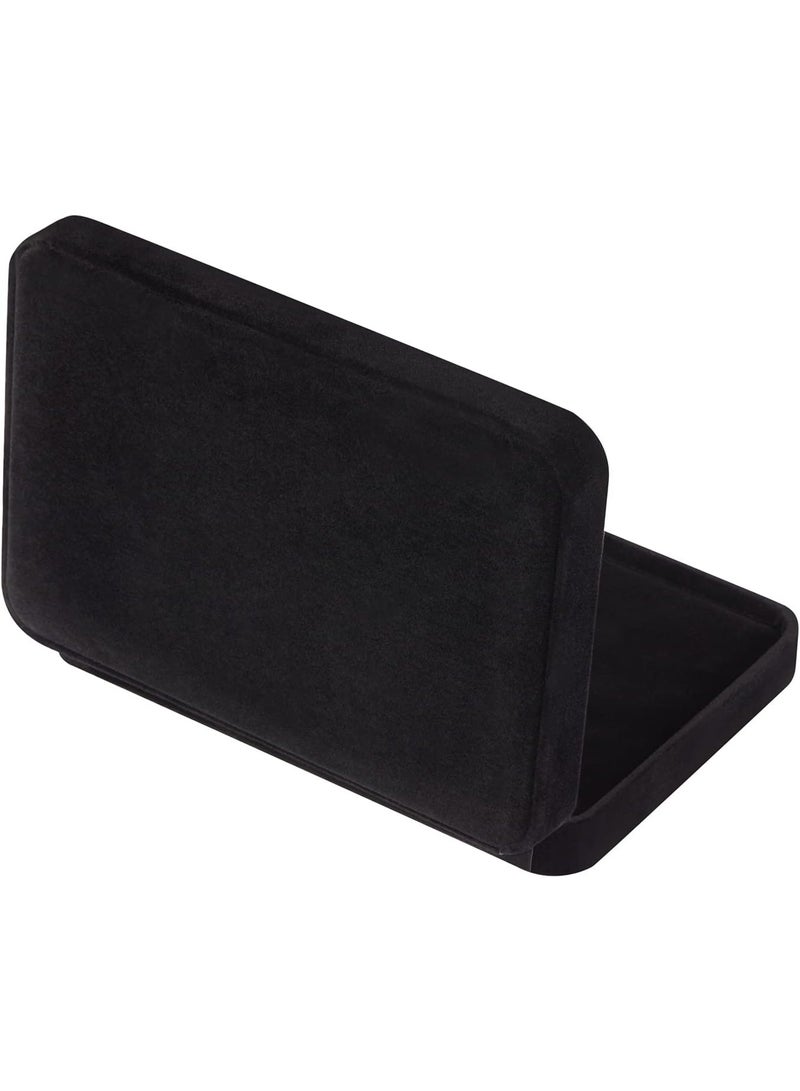 Large Velvet Jewelry Set Box, Big Necklace and Ring Earring Pendant Gift Box, Pearl/Chunky Necklace Jewelry Storage Case (Black) - Image 4